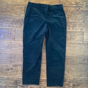 J Crew Pants Women 10 Black Velvet Flat Front Straight Leg Kallie Pant Preppy